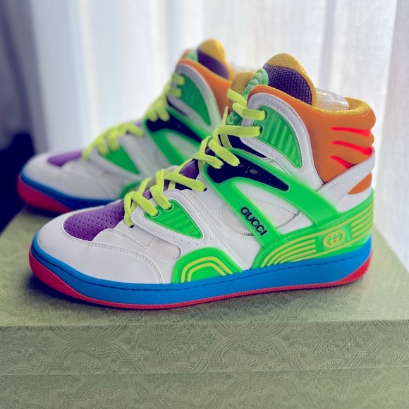 Gucci Authentic Demetra Basket High-Top Sneakers - Picture 2 of 13